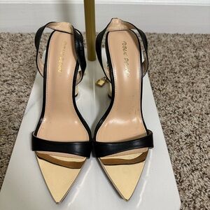 Public Desire Black and Gold Heels